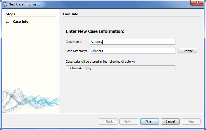 New Case Wizard Help